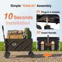 NWH Collapsible Wagon Cart with Wheels Foldable, 360LBS Large Capacity Portable Folding Utility Heavy Duty Beach Wagons Cart with All-Terrain Wheels for Groceries Shopping, Camping, Sports, Garden (120L)