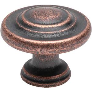 HARPOON Hardware Cabinet Drawer Knob 1-1/4 Inch,Straight Top Ring Cabinet Drawer Round Pulls, 10- Pack Antique Copper