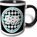 3dRose mug_28496_4 Bunco Chicks Roll With It Blue and Black - Two Tone Black Mug, Multicolor, 11 oz