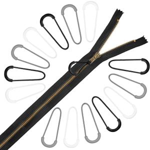 15PCS Nylon U-Shape Zipper Pulls, Heavy Duty Zipper Tags Replacement for Backpack, Luggage, Jacket, Purse & Travel Cases - Black White Gray (5PCS Each) - Zippers Cord Extensions
