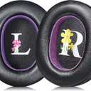 Sheepskin Replacement Earpads for WH-1000XM5 Headphones - Durable Black/Purple Cushions