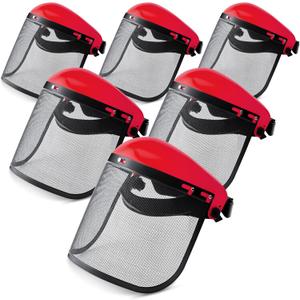 Amylove 2 Pcs Safety Face Shield with Mesh Weed Whacking Face Shield Masks Chainsaw Gardening Weed Mover Protection (Red)