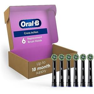 Oral-B Cross Action Replacement Brush Heads for an Oral-B Electric Toothbrush, Pack of 6