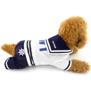 PEGASUS SELMAI Puppy Shirts Navy Small Dog Coat Pattern Pet Outfits Doggie Chihuahua Clothes Jumpsuit XL