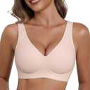 Avidlove Wireless Bras for Women Seamless Comfortable Jelly Bra Full Coverage Support Bralette Everyday Bras (XX-Large, Lotus Root Pink)