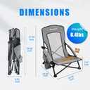 SUNNYFEEL Folding Low Camping Beach Chair 2 Pack, Lightweight Portable Lawn Chair with Mesh Back, Cup Holder for Outdoor/Travel/Picnic/Concert, Foldable Camp Backpack Chair with Carry Bag, 20D x 20W x 20H Inch
