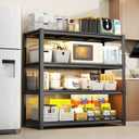 Storage Shelves Heavy Duty Adjustable Metal Garage Shelving Unit Rack Metal Storage Shelf Heavy Duty Shelf for Heavy Tools and Equipment, Ideal for Garage, Basement, Black, 47" W X 63" H X 24" D