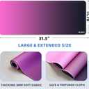 Large Gaming Mouse Pad 31.5 x 11.8 in, Extended Desk Mat for Keyboard and Mouse, Non-Slip Rubber Base, Smooth Waterproof Surface, Stitched Edges, Black Mousepad for Office & Home,Black-Pink