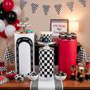Tranqun 3 Pack Racing Car Theme Spandex Cylinder Stand Covers High Elasticity for Racing Car Theme Birthday Party Decorations Boys Baby Shower Festa Parties Cake Desserts Tablecloth
