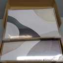 myusuar 3 Piece Large Modern Abstract Canvas Framed Wall Art For Living Room, Green Black White Minimalist Wall Art Decor Posters Prints For Bedroom Office 12x16in