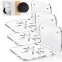 SIPRDE Acrylic Small Wall Shelf Set of 3 for Security Cameras, Speakers, Baby Monitors & More - 4'' Universal Adhesive Shelf Easy to Install No Drill, with Cable Clips (Clear)
