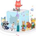 360 Round Turntable for Tonies Box 1/2 Organizer Storage Shelf, Magnetic Stand Holder for Toniebox Player Tonies Figures, Display Collection 10~15 Tonie Box Characters (White)