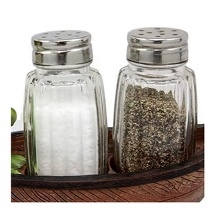 Glass Salt And Pepper Shakers Containers Set of 2 Replacement Parts/Units 3 1/8"H