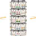 EsLuker.ly Earring Holder Organizer Rotating Display Tree Stand, Adjustable Height Earring Card Hanger Rack with 50 Hooks for Vendors Market Selling, 5 Tier Metal Jewelry Storage Tower, Black