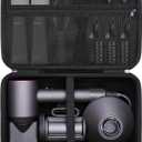 L LTGEM Hair Dryer Case Compatible with Dyson Supersonic Hair Dryer, Laifen SE/SE Lite, Slopehill 1902, Cosy Companions ZCY883, Wavytalk Blow Dryer Cases, Blow Dryer Storage Cases, Black (Case Only)