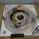 42'' Fandelier Ceiling Fan with Light, Chandelier Fan for Bedroom Living Room, LED Dimmable, 6 Wind Speed Retractable Crystal Ceiling Fan (Gold)