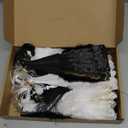 Barydat 12 Sets Marabou Feather Fan Bulk 20s Folding Fan Wedding Party Favor Lace Vintage Embroidered Flapper Costume Women Dancing Party (White, Black)