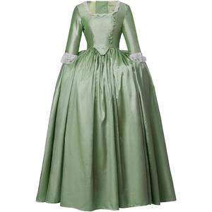 MyheroCos Women's Hamilton Elizabeth Schuyler Dress Gown Musical Hamilton Cosplay Costume Green-XS