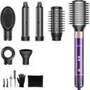 7-in-1 Hot Air Styler & Hair Dryer with 110,000 RPM High-Speed Motor Blow Dryer Brush for Fast Drying, Curling, Straightening & Volumizing  No Heat Damage  for All Hair Types  Violet