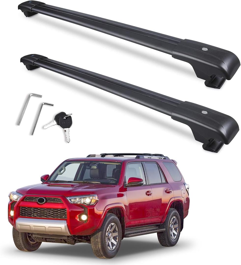 Heavy Duty Roof Rack Crossbars Replacement for 2007-2026 Toyota 4Runner,Anti-Corrosion,Aircraft Aluminum Black Matte with Anti-Theft Locks (ONLY FIT Original EXISTING Side Rail)
