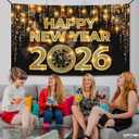 KatchOn, XtraLarge Happy New Year Banner - 72x44 Inch | New Year Backdrop 2026 | New Years Decorations 2026 | NYE Eve Banner For NYE Decorations 2026 | New Years Eve Party Supplies 2026
