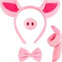 Canitor Animal Ears Headband Cute Halloween Costume Soft Cosplay Accessories for Women Adult (Pig)