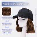 Hat Wigs for Women Baseball Cap with Hair Extensions Short Wave Synthetic baseball Cap Wig for Women Adjustable Hat with Hair Attached for Daily Use(14inch)