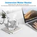 Immersion Water Heater 300W 120/240V Portable Immersion Water Heater Element, Instant Immersion Cup Mug Heater Fit Camping Traveling Coffee/Tea/Soup Electric Water Portable Reheater