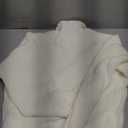 ZAFUL Women's Cropped Turtleneck Sweater Lantern Sleeve Ribbed Knit Pullover Sweater Jumper (0-white) S