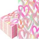 JarThenaAMCS 100Pcs Valentine's Day Paper Guest Napkin Colorful Heart Bathroom Napkin Decorative Disposable Hand Towel Napkin For Home Party Supplies