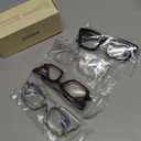 CCVOO 1.25 Oprah Style Reading Glasses for Women, Eyeglasses, Blue Light Readers for Women, Computer Eye Glasses (Black + Transparent + Marbel Mint + Leopard-brown)