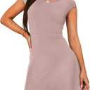 OFEEFAN Womens Dresses Cap Sleeve Cocktail Graduation Formal Party Club Mini Outfits, L