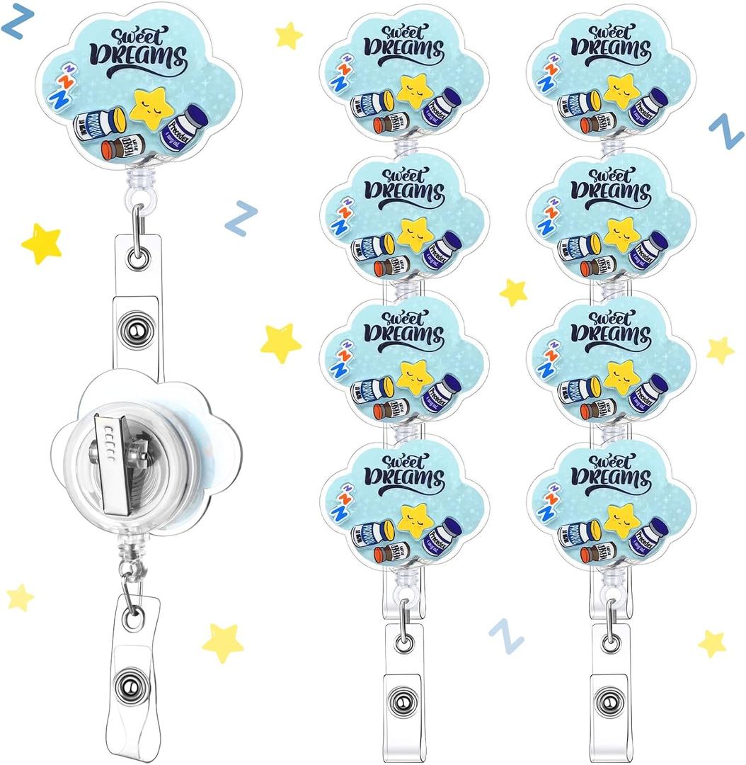 Nurse Badge Reel Bulk, Nurse Appreciation Gifts for Coworkers, Retractable ID Holder for Nurses Week, Cute Healthcare Worker Gifts for Hospital Staff
