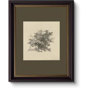 Myzoran Dark brown Frame Vintage Tree Wall Art Prints, Farmhouse Tree Sketch Landscape Pictures Painting,Rustic Neutral Vintage Siege Green Artwork,for Bathroom Bedroom Gallery Home Decor(16" x 24")