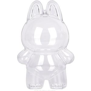 Protective Case Compatible with LABUBU Doll - Crystal-Clear Hard Display Box with Keychain & Dustproof Cover, Secure Backpack Hooks for Shelf/Outdoor Showcase (Doll Not Included)Standing