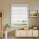 Window Blinds, SZXIMU 2'' Cordless Blind for Indoor Windows, 25" W X 64" H Mini Blinds, Light Filtering Blinds & Shades, Horizontal Window Blinds for Home Bedroom Living Room Bathroom Kitchen, White