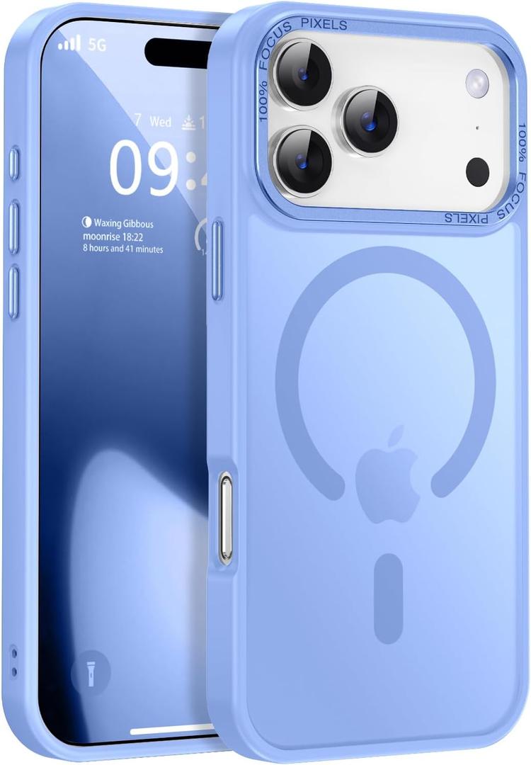 Newfuture Magnetic for iPhone 17 Pro Case [Compatible with Magsafe] [Military Grade Drop Protection] Translucent Matte Anti-Scratch Shockproof Protective Phone Cover 6.3 Inch, Blue