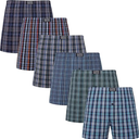 JupiterSecret Men's Boxers Underwear 100% Cotton Woven Boxers for Men Pack Boxer Shorts Assorted Colors, Large