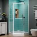 36 Corner Shower Door,36" W x 72" H Neo-Angle Corner Shower Enclosure,Frameless Pivot Shower Doors with 1/4 (6MM) SGCC Tempered Glass for Walk-in Shower,Chrome