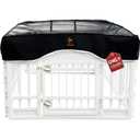 PJYuCien Dog Playpen Mesh Top Cover, Fits 36 Inch 4 Panels Regular Square Plastic Exercise Pet Pen, Adhesive Tape Connections, Black (Note: Cover Only, Fence Not Included)