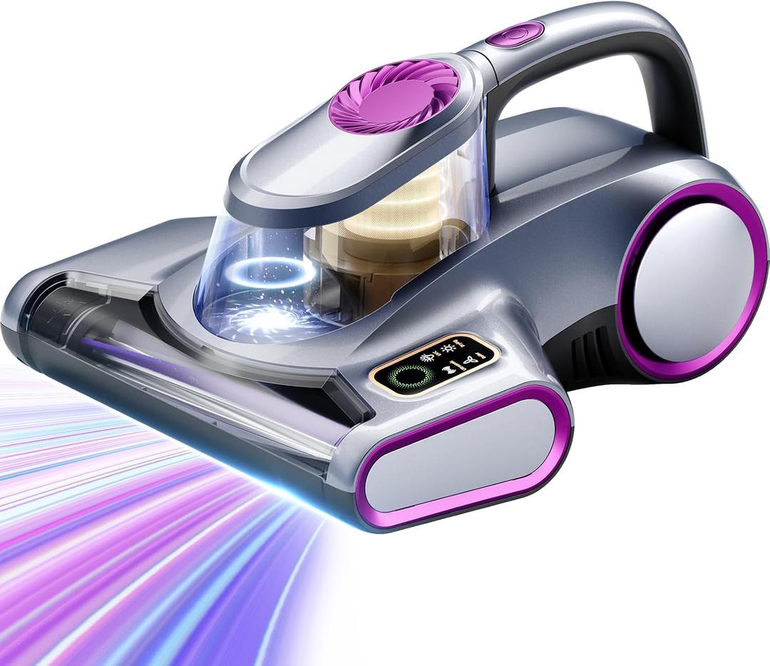 ezly Mattress Vacuum Cleaner with 18KPa Strong Suction, Mattress Cleaner for Bed, Sofa & Couch, HEPA Filter, UV-C Light, 48,000 RPM Deep Tapping, 140F Heat Drying, Corded