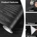 Abyssaly Black Wood Peel and Stick Paper 11.8" X 197" Decorative Self-Adhesive Contact Paper Film for Furniture Surfaces Easy to Clean Thickening Upgrade Increase Stomata and Reduces Bubble Generation