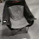 FAIR WIND Oversized Padded Camping Chair Heavy Duty Quad Fold Arm Chair Portable for Outdoor - Support 500LBS, Black, Steel Frame