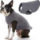 Gooby Stretch Fleece Vest Dog Sweater - Gray, Large - Warm Pullover Super Stretchy Fleece Dog Jacket for Small to Large Dogs, Large
