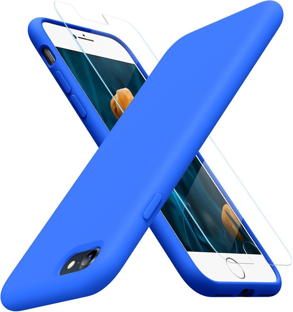 Miracase Ultra Slim Designed for iPhone SE Case 2022(3rd Gen)/iPhone SE Case(2nd Gen)/iPhone 7 Case/iPhone 8 Case with Screen Protector, Multi-Color Silicone Shockproof Phone Case(Mediterranean Blue) Miracase Ultra Slim Designed for iPhone SE Case 2022(3rd Gen)/iPhone SE Case(2nd Gen)/iPhone 7 Case/iPhone 8 Case with Screen Protector, Multi-Color Silicone Shockproof Phone Case(Mediterranean Blue)