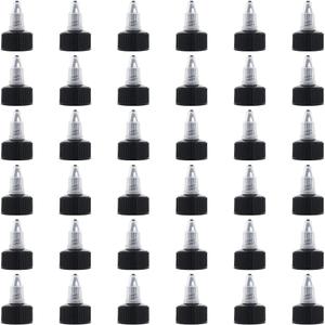 OLYCRAFT 36pcs Squeeze Bottle Cap 24/410 Natural Twist Top Caps Black Replacement Caps Twist Top Cap Bottle Dispensing Lid Bottles Lid Replacement Caps for Squeeze Glue Bottles Dispensing Lids