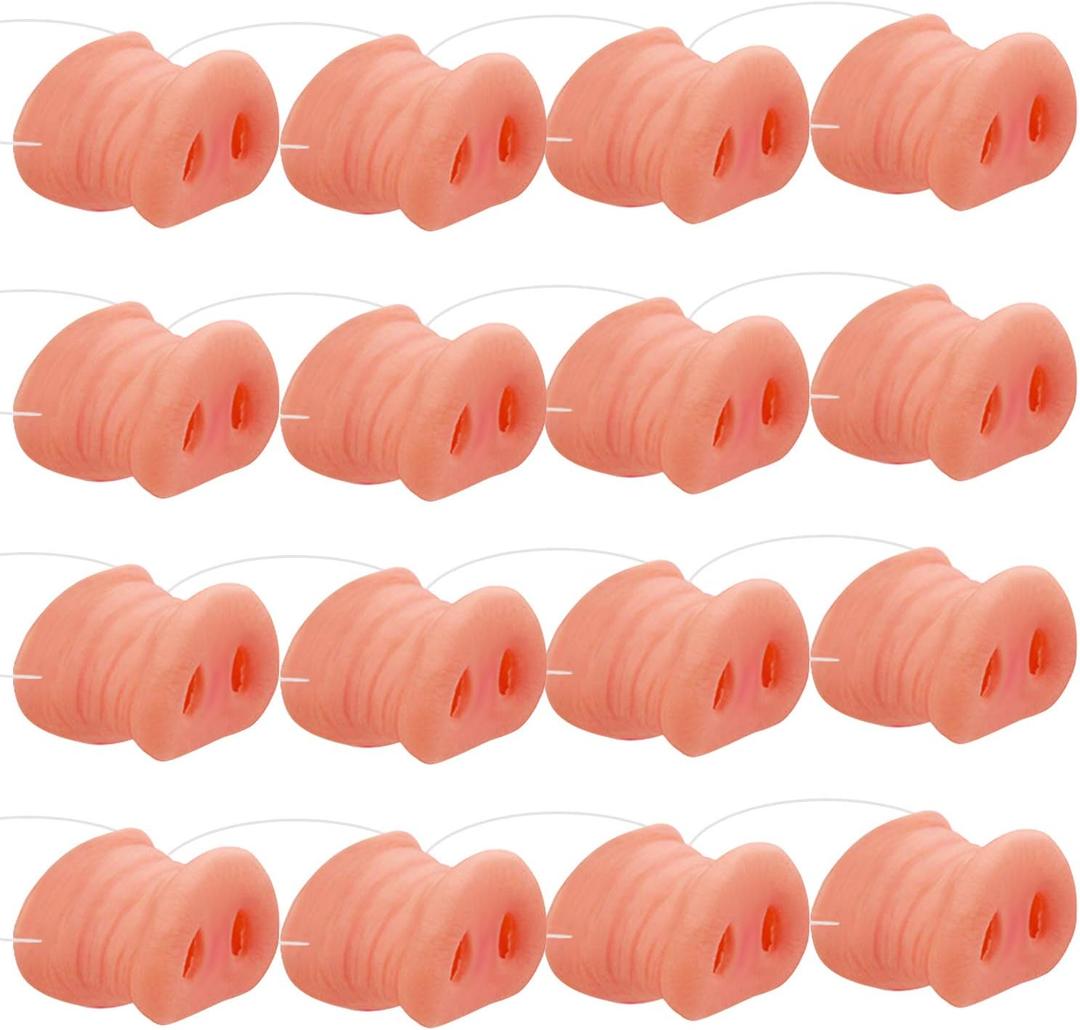 12 Pack Halloween Pig Nose Pig Snout Costume Cosplay Pig Nose with Elastic Band for Halloween Party Supplies