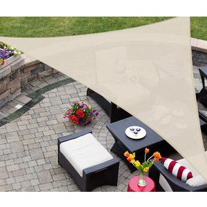 AsterOutdoor Sun Shade Sail Triangle 16' x 16' x 22.64' UV Block Canopy for Patio Backyard Lawn Garden Outdoor Activities, Cream