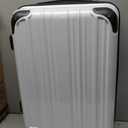 Coolife Luggage Expandable(only 28") Suitcase PC+ABS Spinner 20in 24in 28in Carry on (white grid new, S(20in)_carry on)