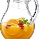 2 Quart Plastic Pitcher, Clear Water Pitcher with Lid, Fridge Jug, BPA-Free, Shatter-Proof, Great for Iced Tea, Lemonade, Juice, Milk, and More (2 Quart/72oz)